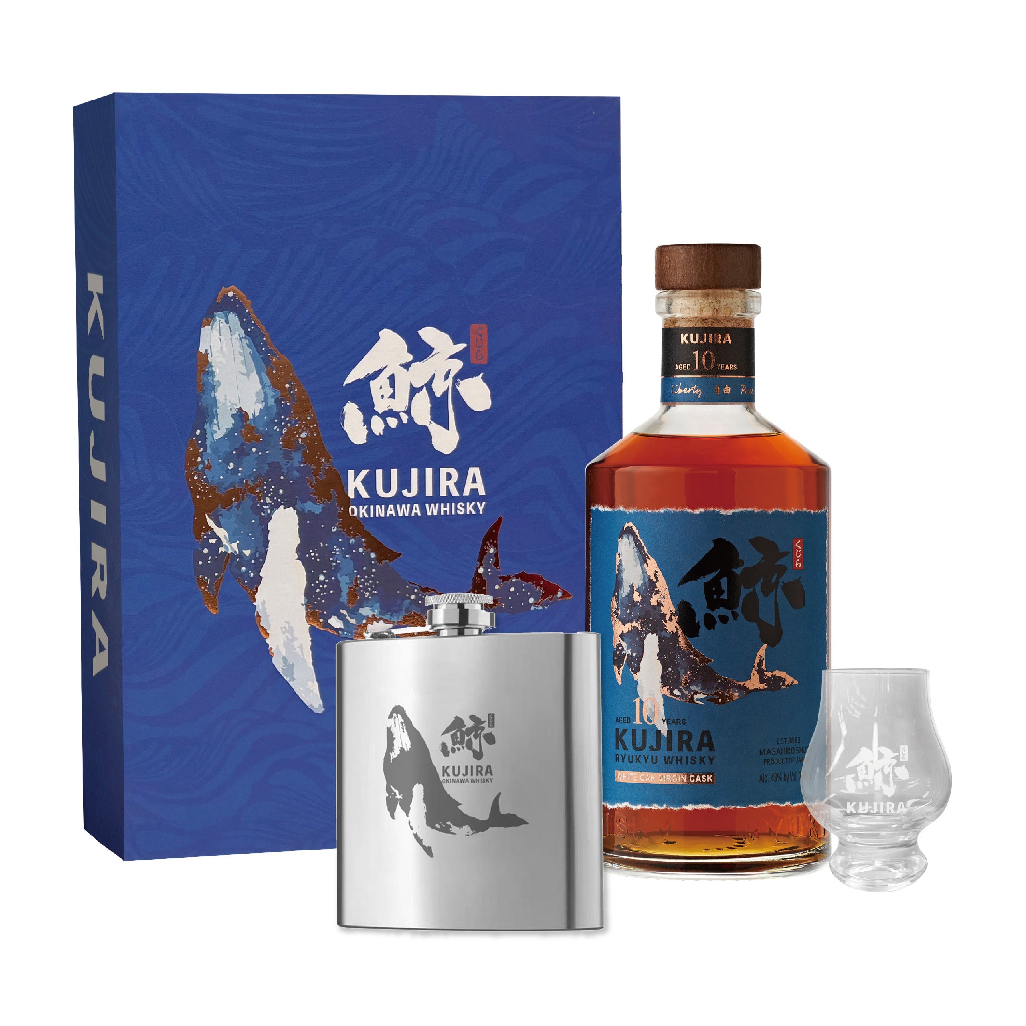 [WHISKY BUNDLE] KUJIRA OKINAWA WHISKY 10YO GIFT SET @ $199 FOC 1 KUJIRA FLASK