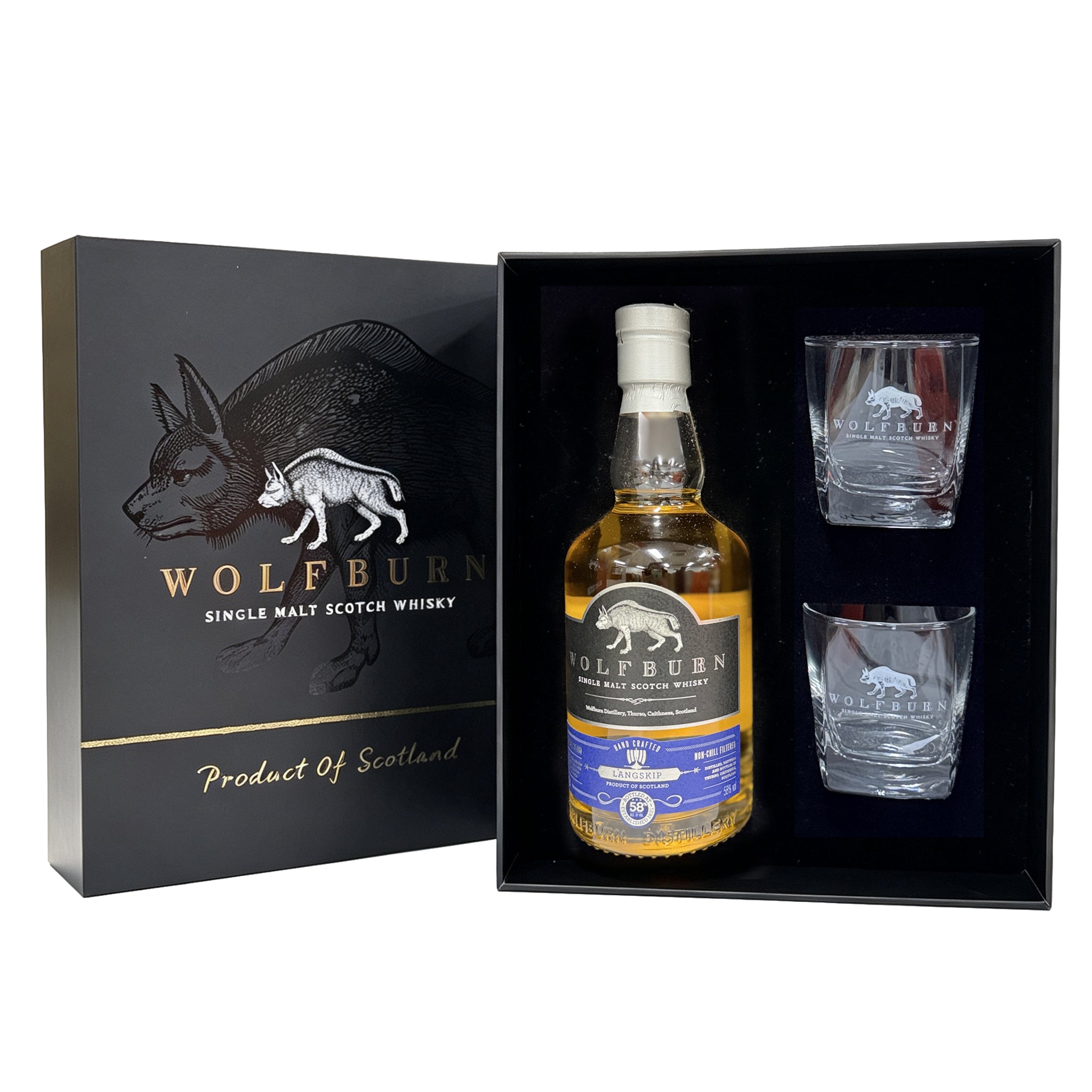 WOLFBURN SINGLE MALT WHISKY LANGSKIP GIFT BOX